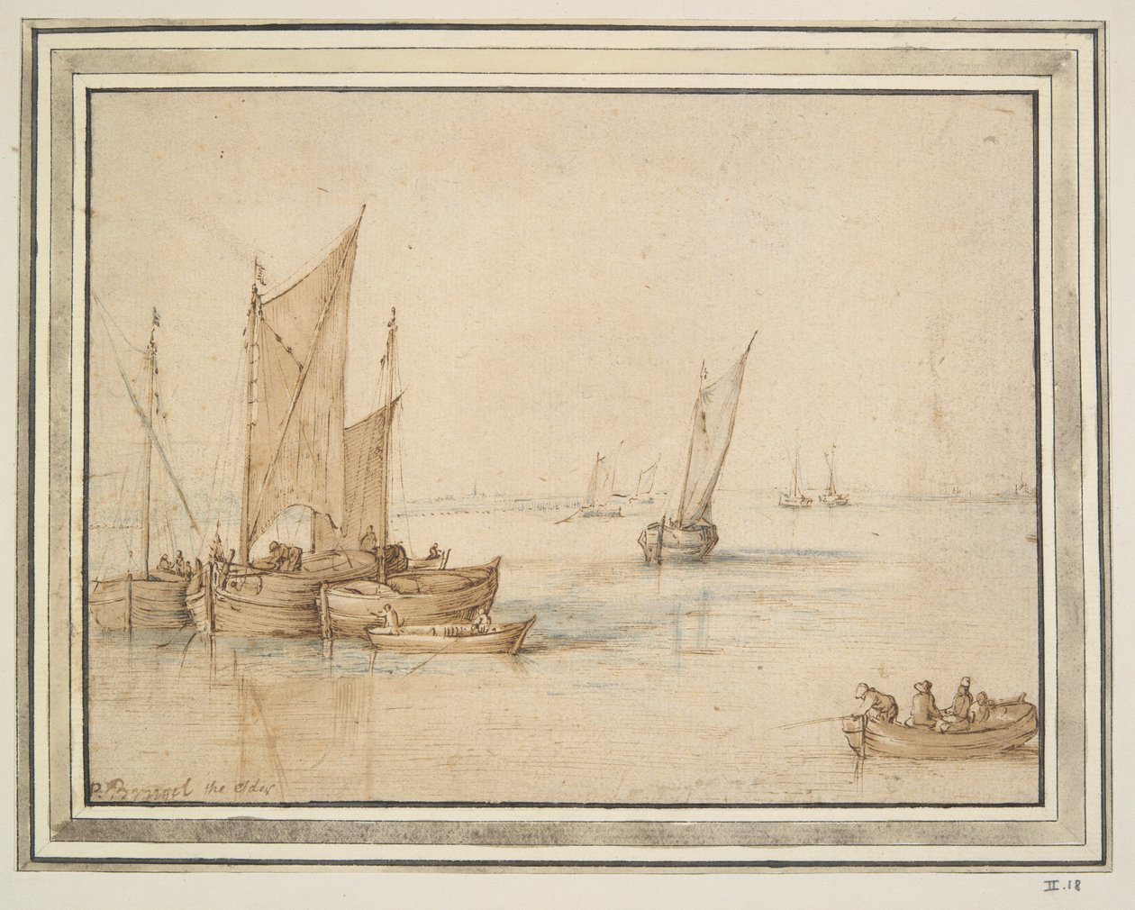 المراكب الشراعية في Anchor in Calm Water بواسطة غير معروف