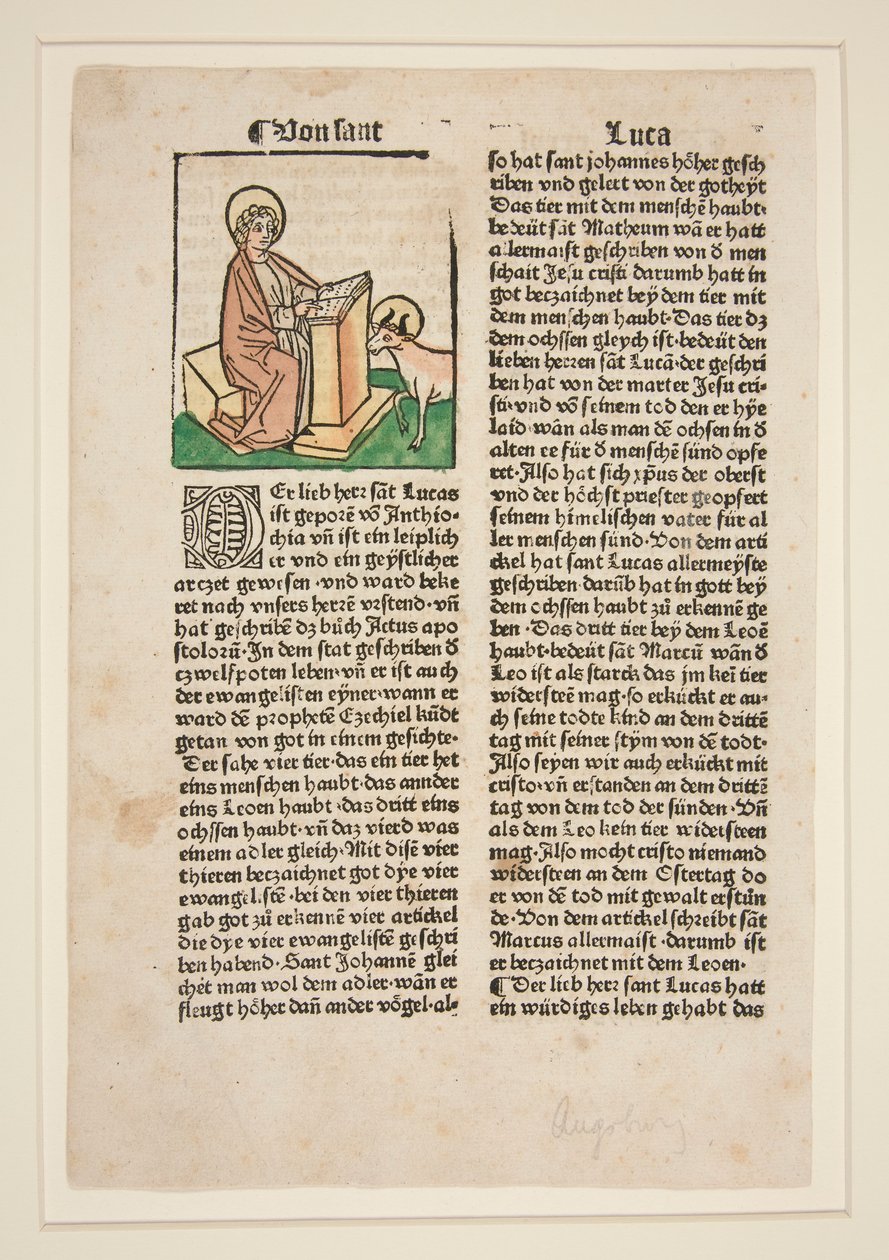 سانت لوقا. رسم توضيحي لـ (Jacobus da Voragine) الأسطورة الذهبية بواسطة غير معروف