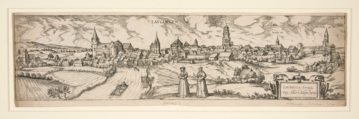 بدون عنوان (شلوس لينهارت ، إلخ. Townscape of LAUGEN) بواسطة غير معروف