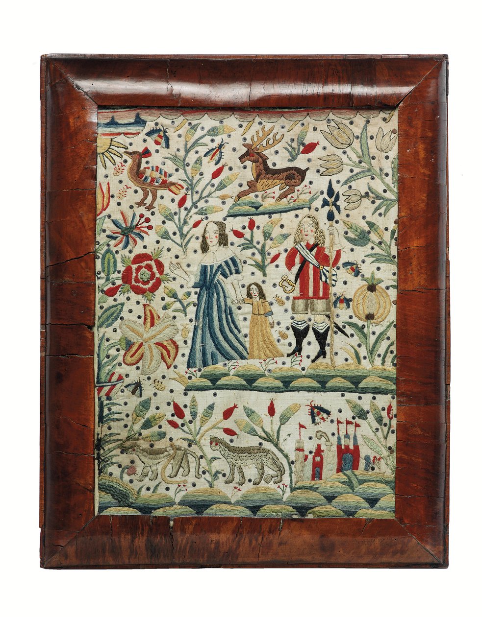 صورة تطريز ويليام وماري ، حوالي عام 1690 (كتان وصوف) بواسطة فنان غير معروف