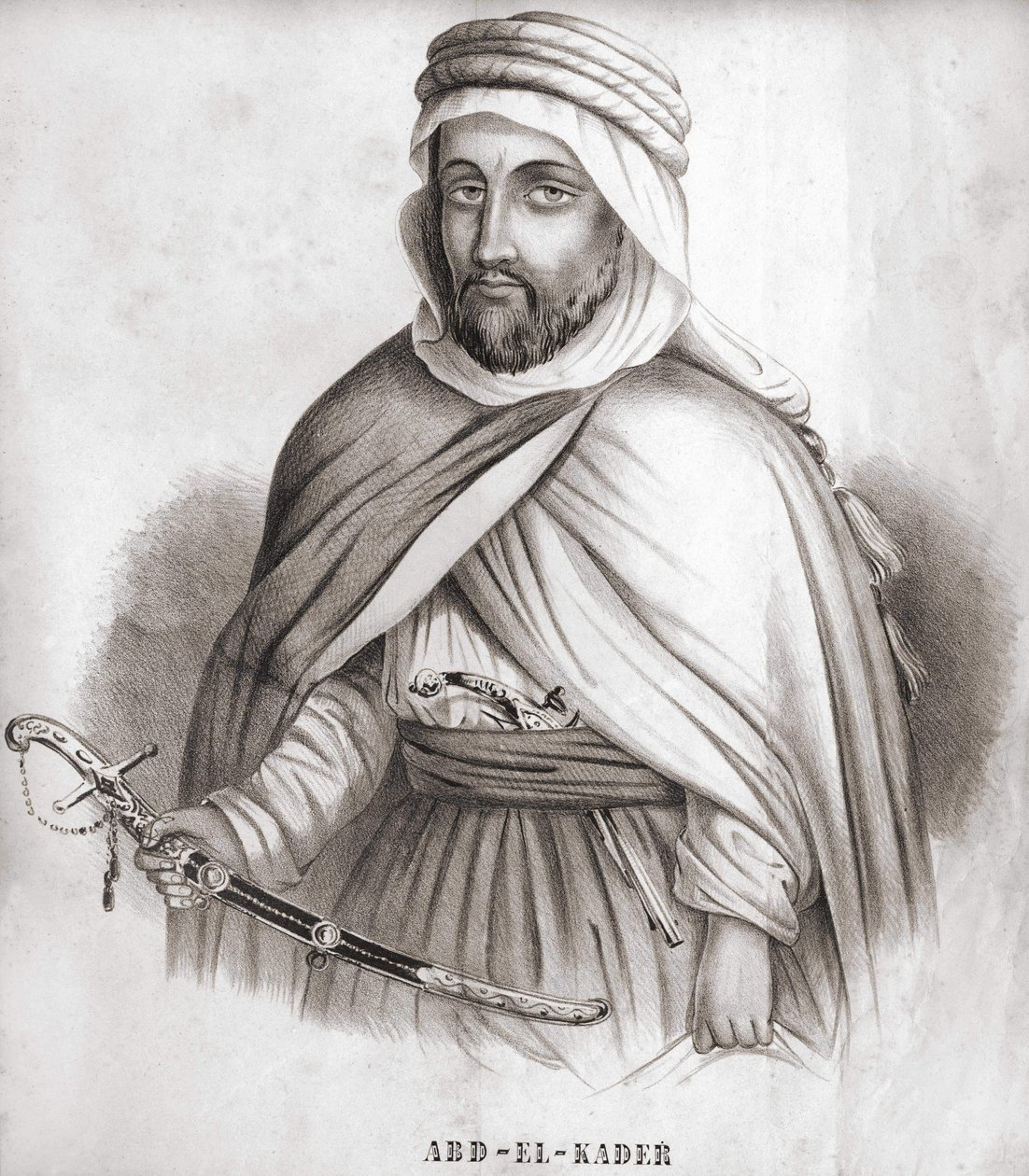 Abd el Kader (Abd El-Kader) (1807 - 1883), Arab emir of Algeria. بواسطة فنان غير معروف