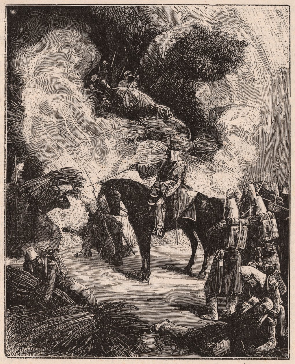 القوات الإفريقية تختنق جزائريين في كهف خلال غزو إقليم ريجينس الجزائر عام 1844-1845 بواسطة غير معروف