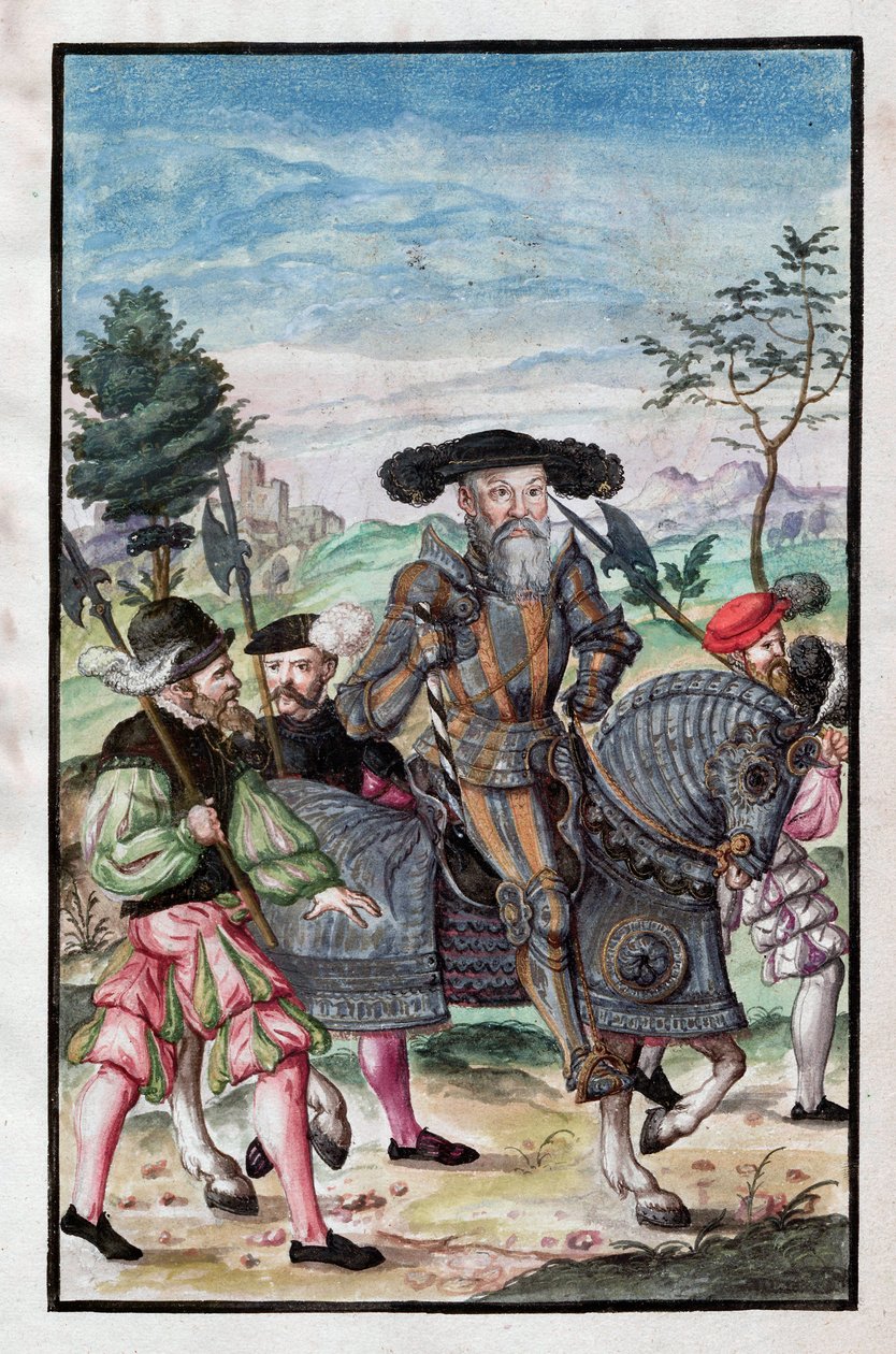 ألبرت دي برانديبورغ (Albrecht von Brandenburg-Ansbach) (1490-1568) - ألبرت ، دوق بروسيا (من: أمر الحرب) - مجهول - 1555 - ألوان مائية وحبر على ورق - 39 × 26 - مكتبة ولاية برلين © FineArtImages / Leemage بواسطة فنان غير معروف