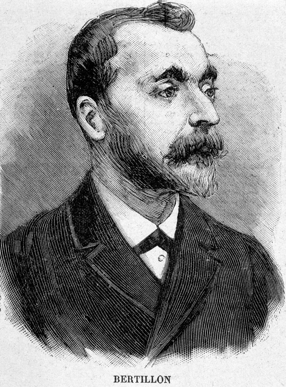 ألفونس بيرتيلون (1853-1914) ، عالم فرنسي ، مبتكر قياس الأنثروبومترية. بواسطة فنان غير معروف
