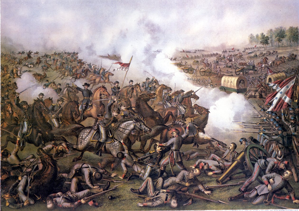 الحرب الأهلية الأمريكية (1861 - 1865): معركة فايف فوركس (فيرجينيا) في 1 أبريل بواسطة فنان غير معروف