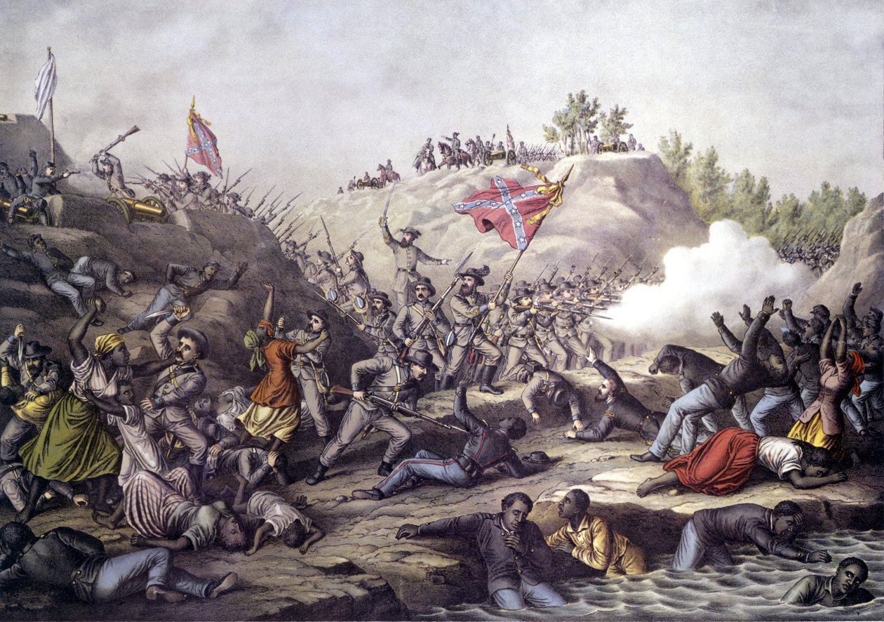 الحرب الأهلية الأمريكية (1861 - 1865): معركة فورت وسادة ، تينيسي ، 12 أبريل بواسطة فنان غير معروف