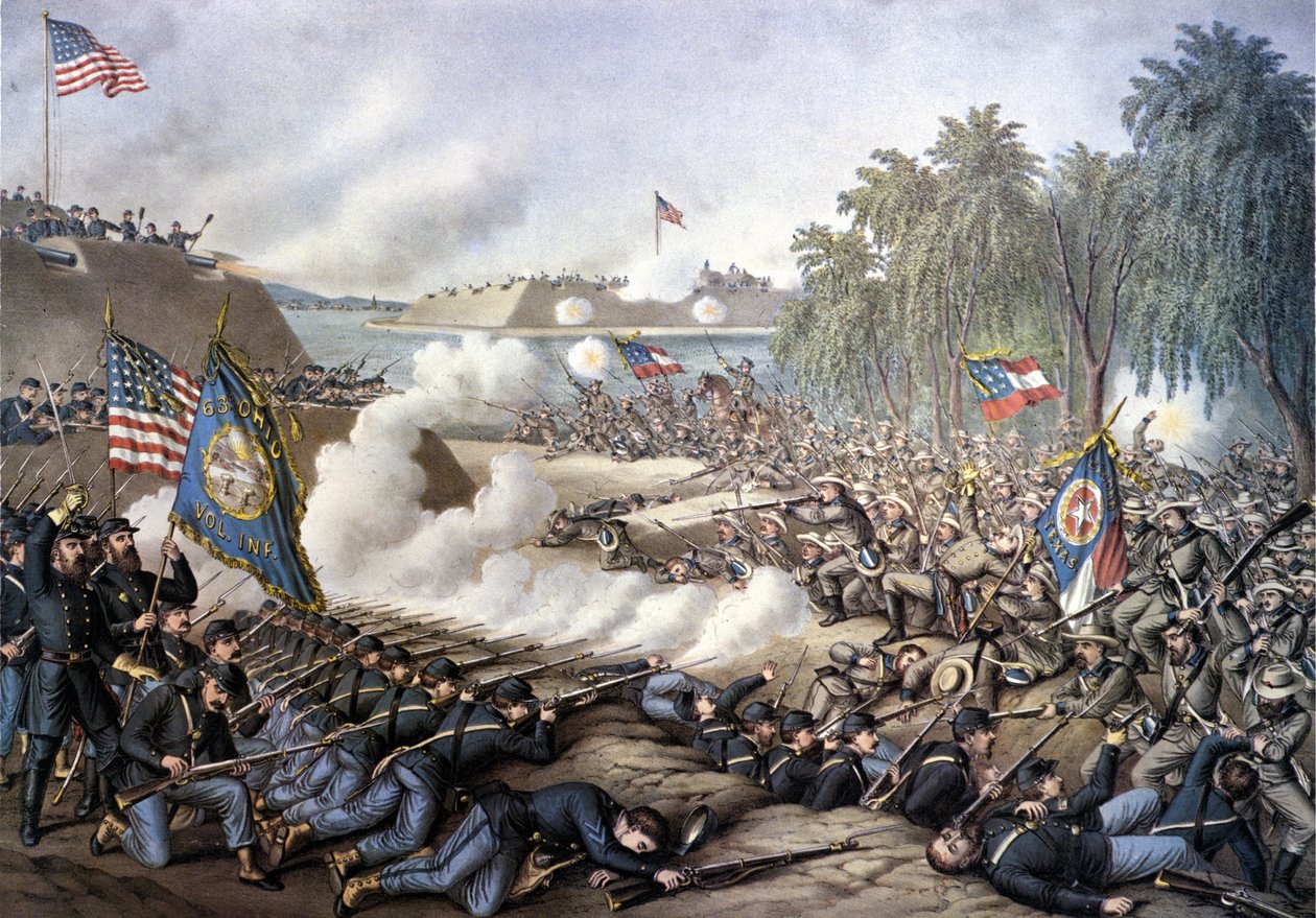 الحرب الأهلية الأمريكية (1861 - 1865): معركة كورينث الأولى (ميسيسيبي) من 29 أبريل إلى 10 يونيو بواسطة فنان غير معروف