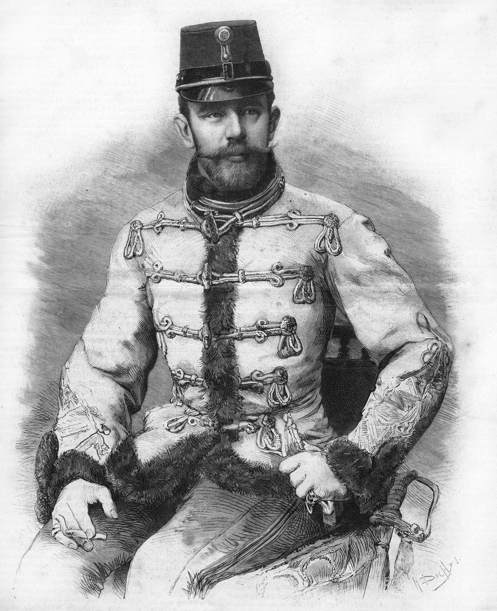 الأرشيدوق رودولف من هابسبورغ (1858-1889) ، ولي عهد النمسا ، نقش عام 1889. بواسطة فنان غير معروف