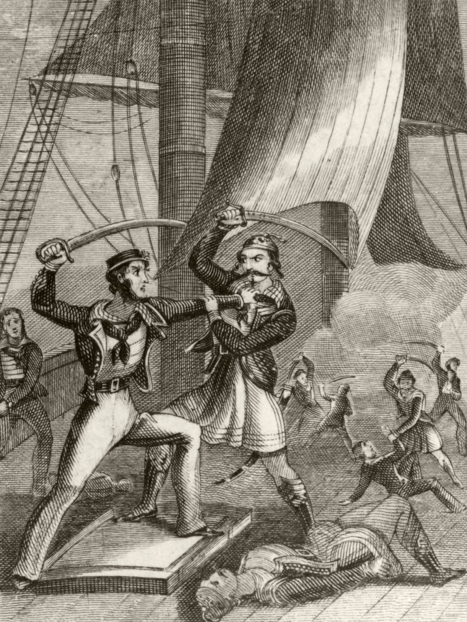 Attack of pirates بواسطة فنان غير معروف