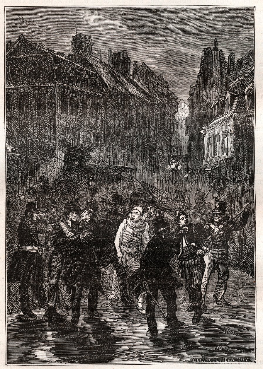 الهجمات على Louis-Philippe I - Le conspiracy de la rue des Prouvaires - في الأول من فبراير بواسطة فنان غير معروف
