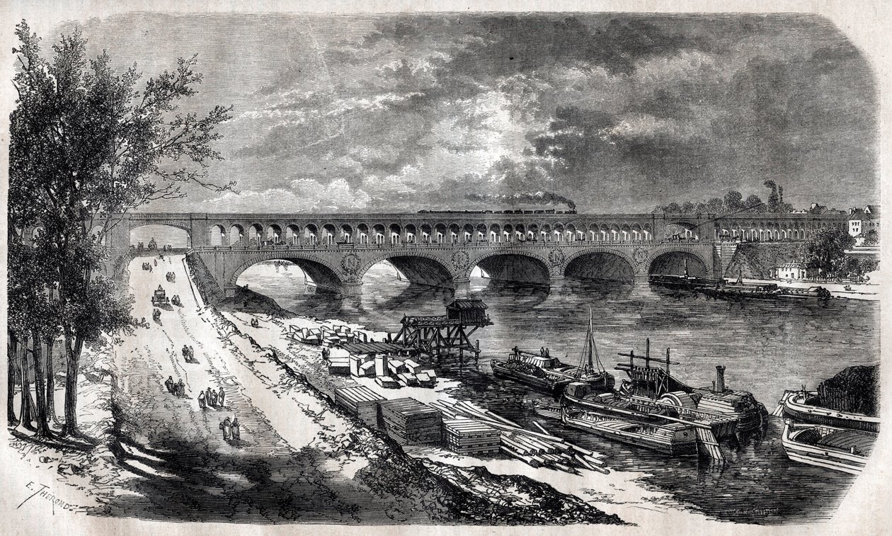 جسر أوتويل (جسر بوينت دو جور) عام 1867 بواسطة فنان غير معروف