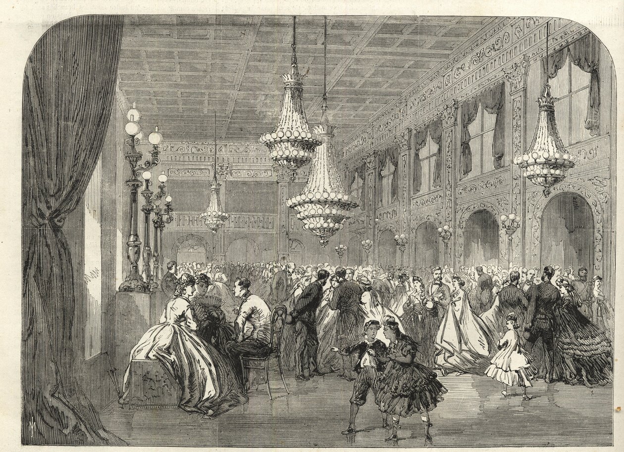 بادن بادن (بادن بادن) ، ألمانيا - داخل غرفة المحادثة - 1867 بواسطة فنان غير معروف