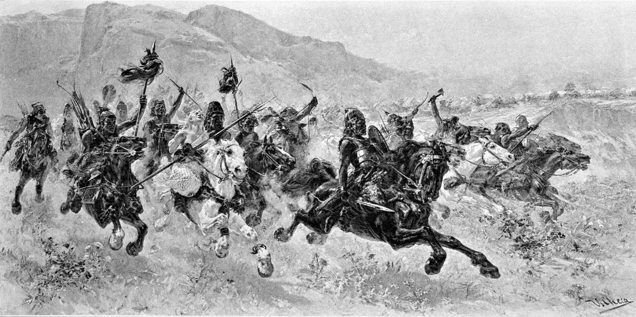 الغزوات البربرية - ليه هان - نقش يو تشيكا بواسطة فنان غير معروف