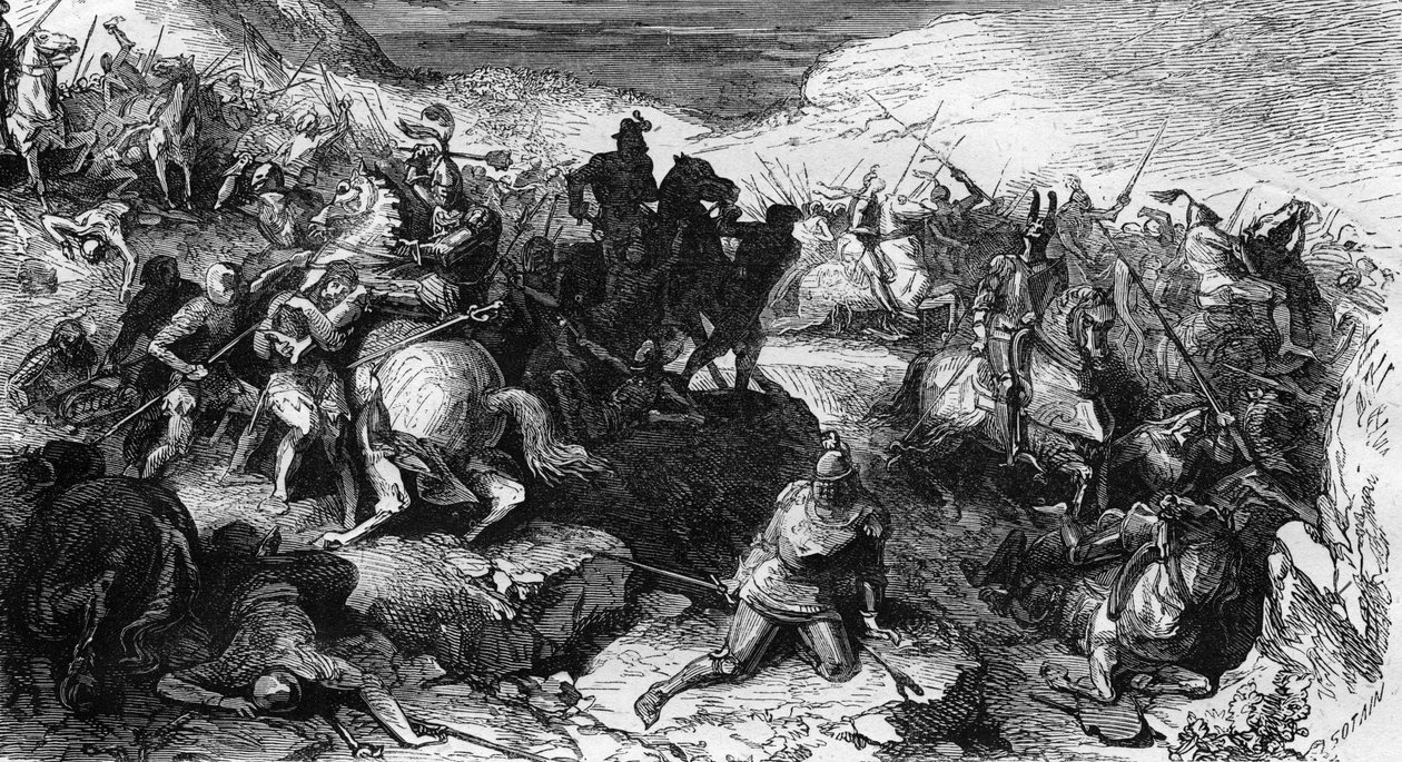 معركة حفيد بين البورغنديين والحفيد السويسري في سويسرا في 2 مارس بواسطة فنان غير معروف