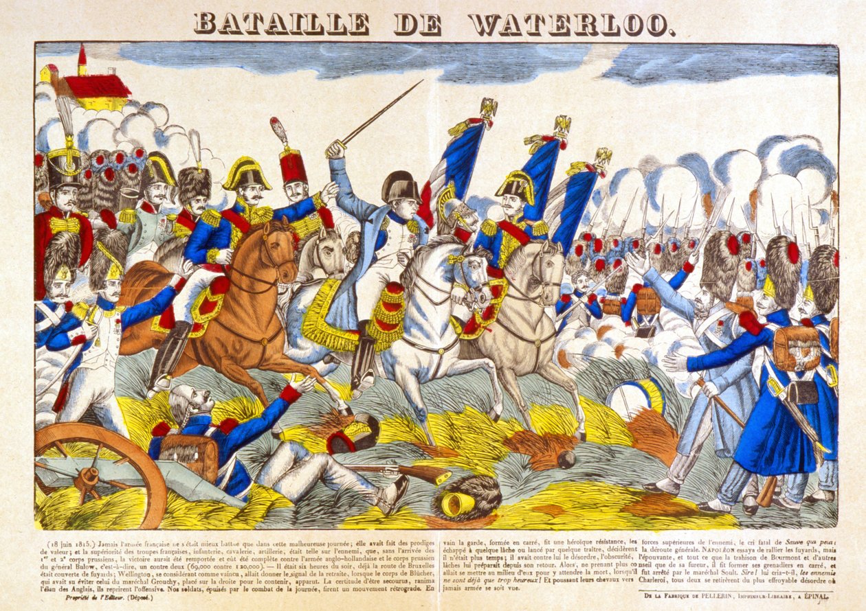 معركة واترلو (1815). بواسطة فنان غير معروف