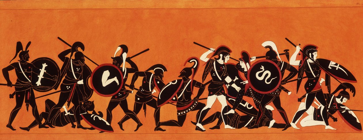 معركة الإغريق وأحصنة طروادة (حرب طروادة) 1808-1810 (رسم) بواسطة فنان غير معروف