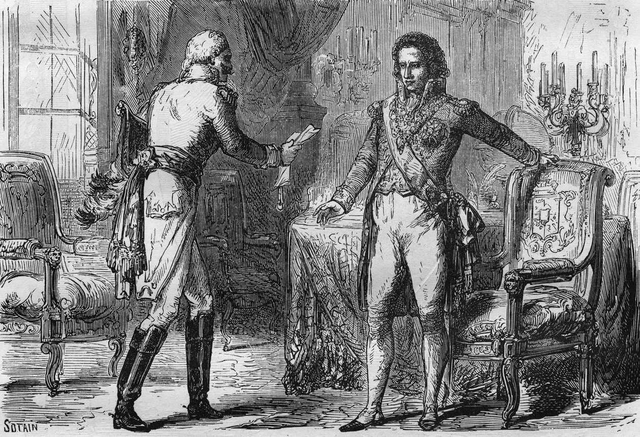 خيانة برنادوت - استقبل جان بابتيست جول برنادوت (1763-1844) مبعوثًا (عميلًا سريًا) من بروسيا إلى ستوكهولم ، السويد في 18 ديسمبر بواسطة فنان غير معروف