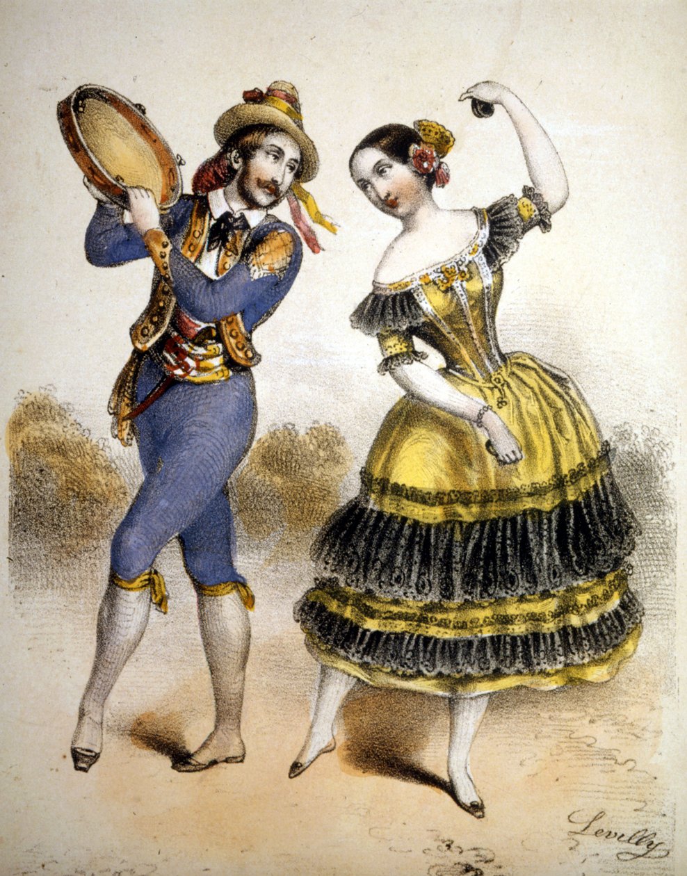 بوليرو. نقش حوالي عام 1850. بواسطة فنان غير معروف
