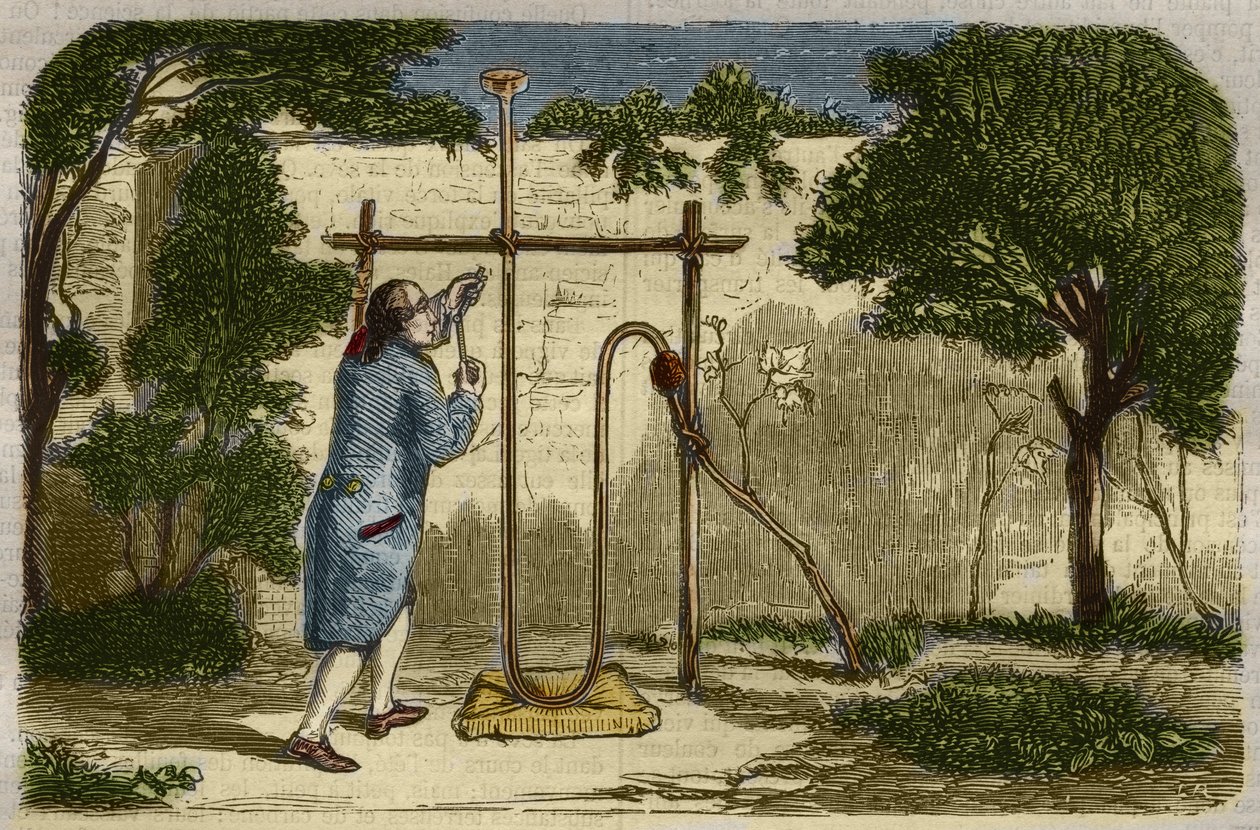 علم النبات: تجربة ستيفن هالز (1677-1761) عن قوة الصعود للسيف في عام 1727. نقش من عام 1859 في "" متحف العلوم " بواسطة فنان غير معروف