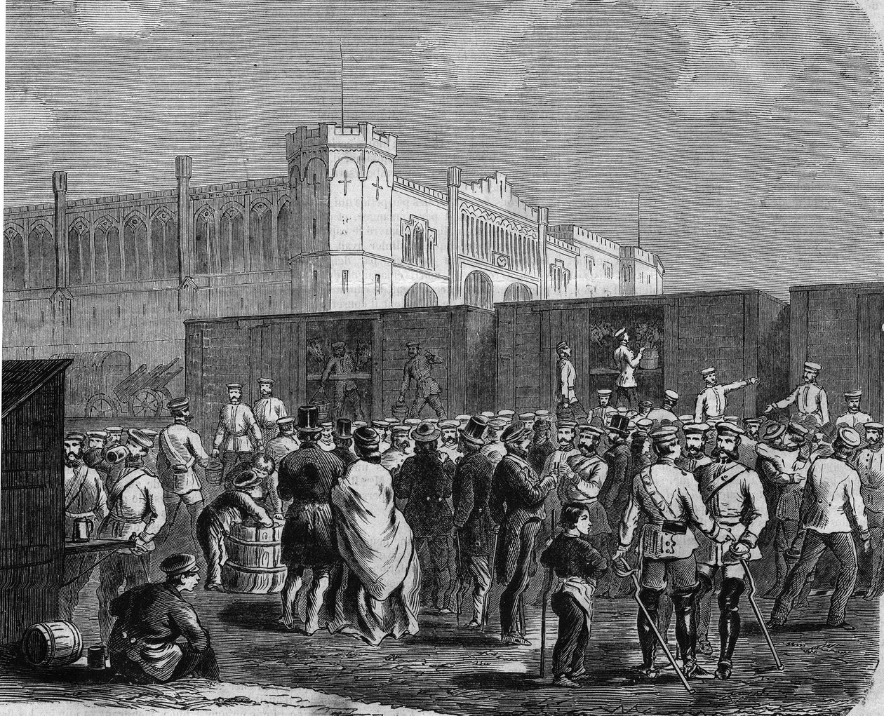Breslau (أو Wroclaw) ، Cuirassiers من الحرس البروسي في الحملة ضد النمسا في عام 1866. النقش بواسطة فنان غير معروف