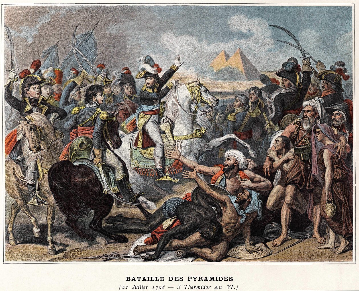 حملة (إكسبيديشن) مصر (1798-1801): معركة الأهرامات ، 21 يوليو بواسطة فنان غير معروف