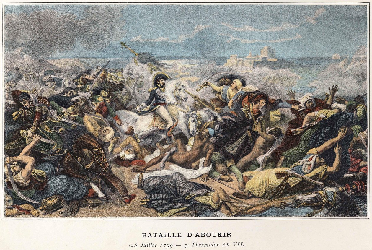 حملة (بعثة) مصر (1798-1801): يواكيم مراد (1767-1815) أثناء معركة أبو قير ، 25 يوليو بواسطة فنان غير معروف