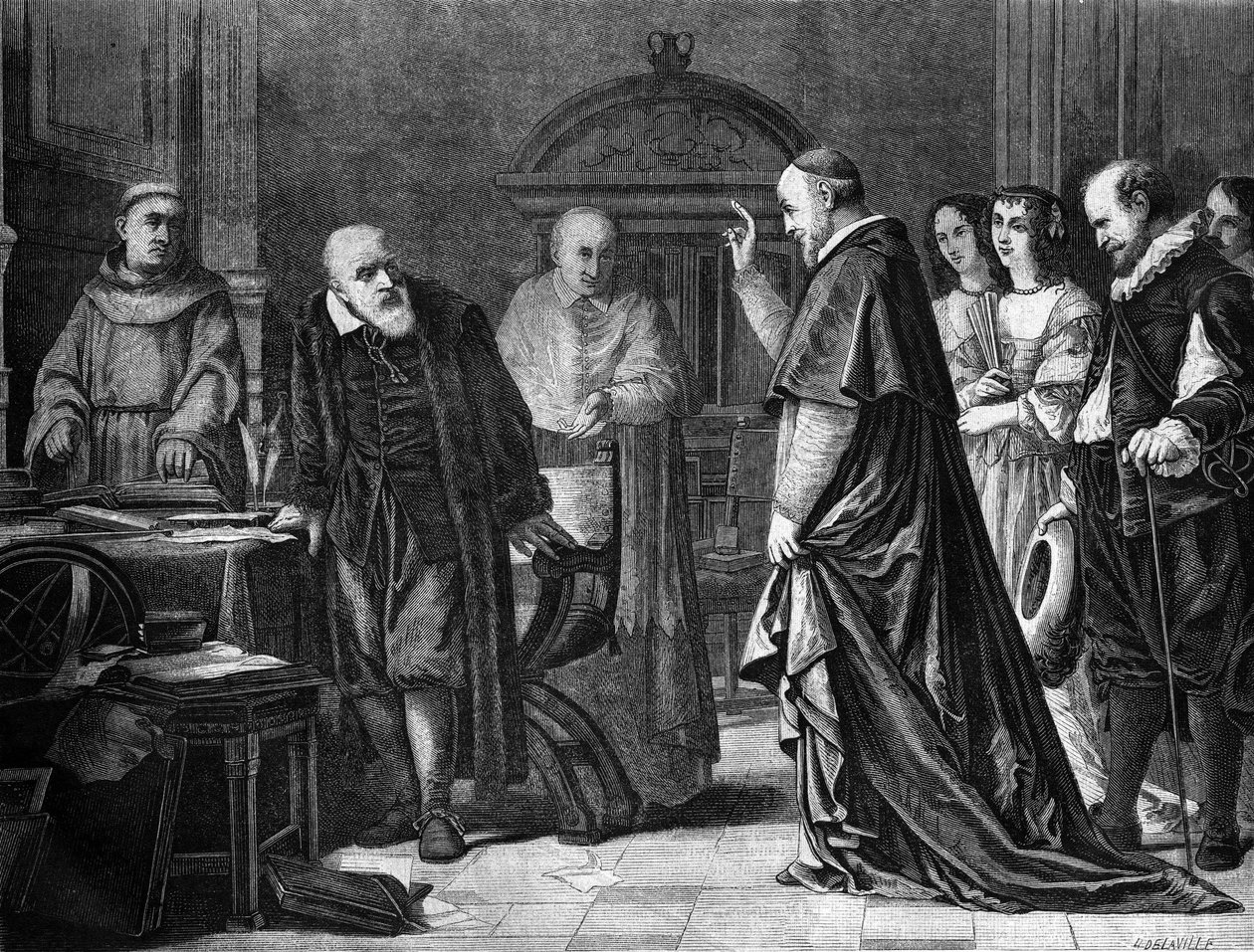 أسر غاليليو غاليلي غاليليو (1564 - 1642) في قصر رئيس أساقفة سيينا. بواسطة فنان غير معروف