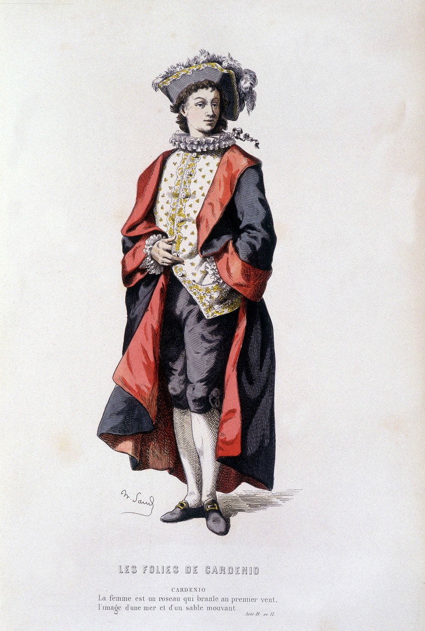 Cardenio في "" les follies de Cardenio "(بواسطة Pichou في 1629) ، في" "المسرح الفرنسي في المدارس 16 و 17 قبل Moliere" "لإدوارد فورنييه. بواسطة فنان غير معروف