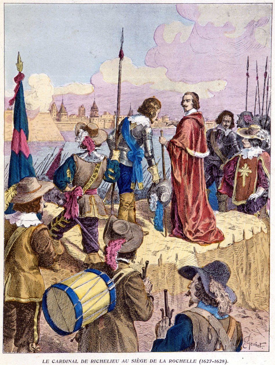 الكاردينال ريشيليو في حصار لاروشيل (1627-1628) بواسطة فنان غير معروف