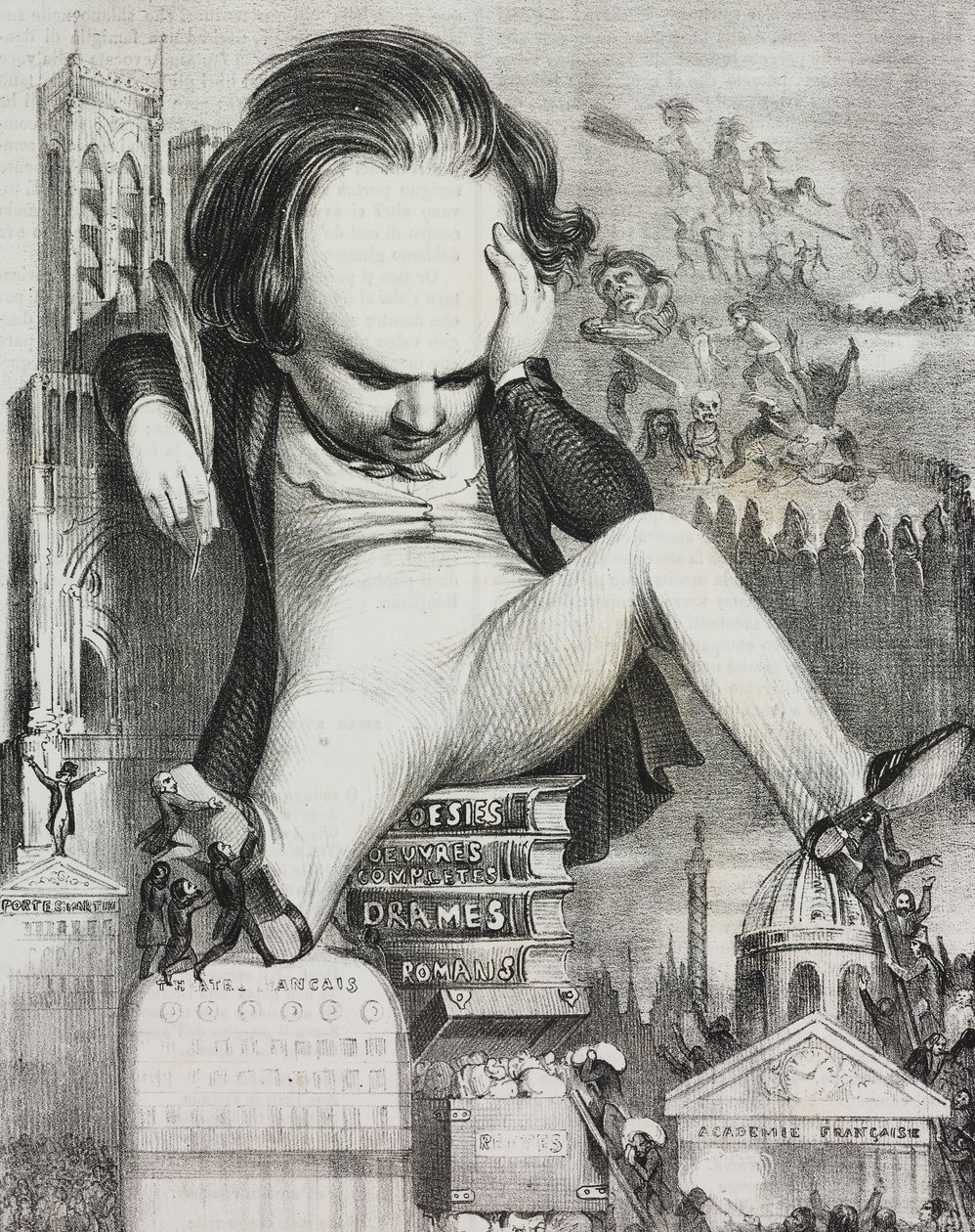 كاريكاتير فيكتور هوغو (1802-1885) بواسطة فنان غير معروف