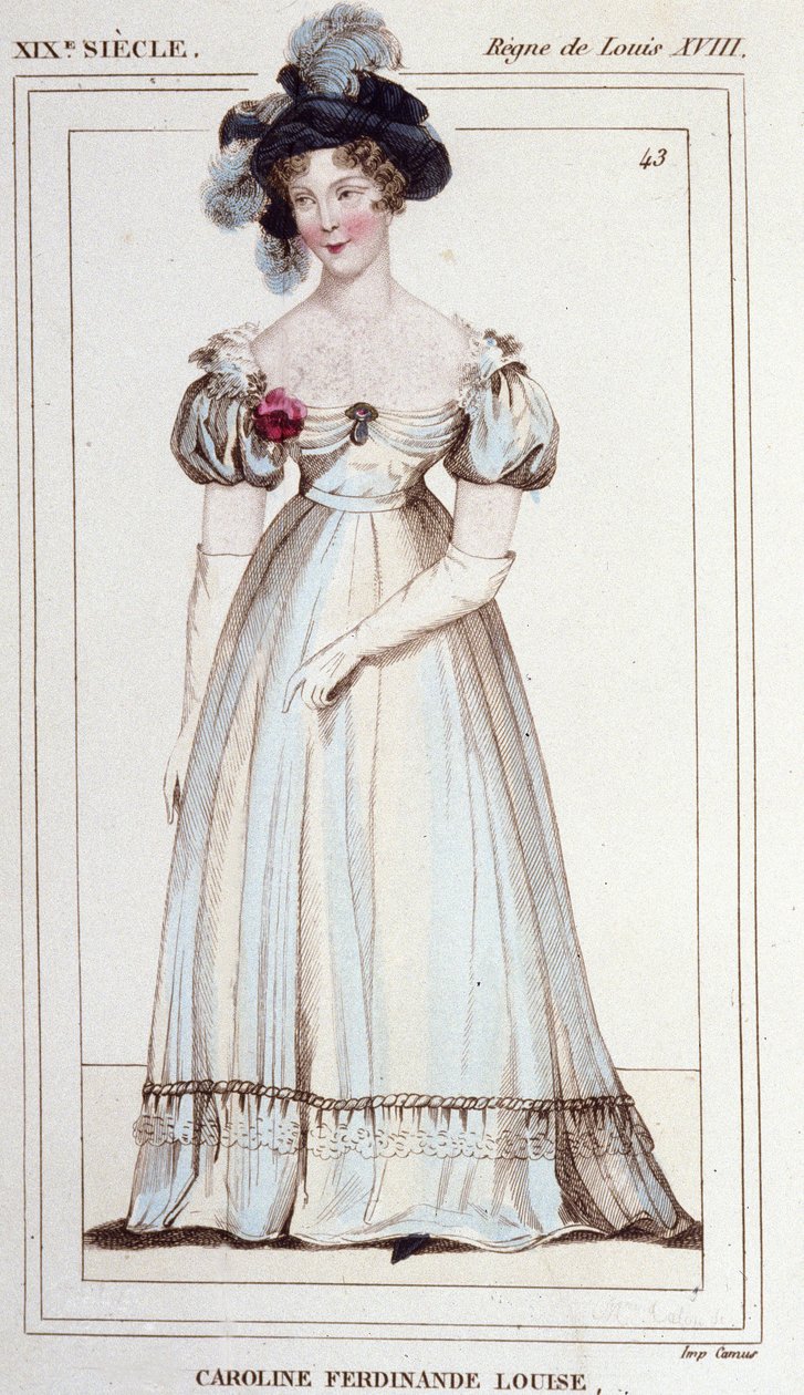 كارولين فرديناند لويز من نابولي ، دوقة بيري (1798-1870). زوجة دوق بيري. نقش من عام 1830. بواسطة فنان غير معروف
