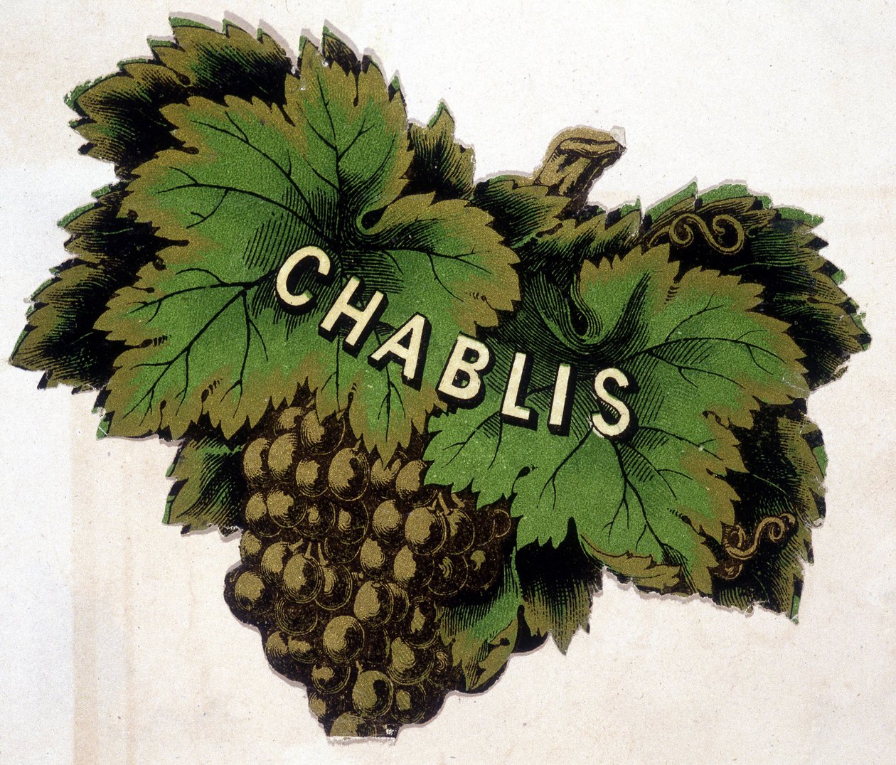تسمية Chablis. الطباعة الحجرية الملونة ، و. بواسطة فنان غير معروف