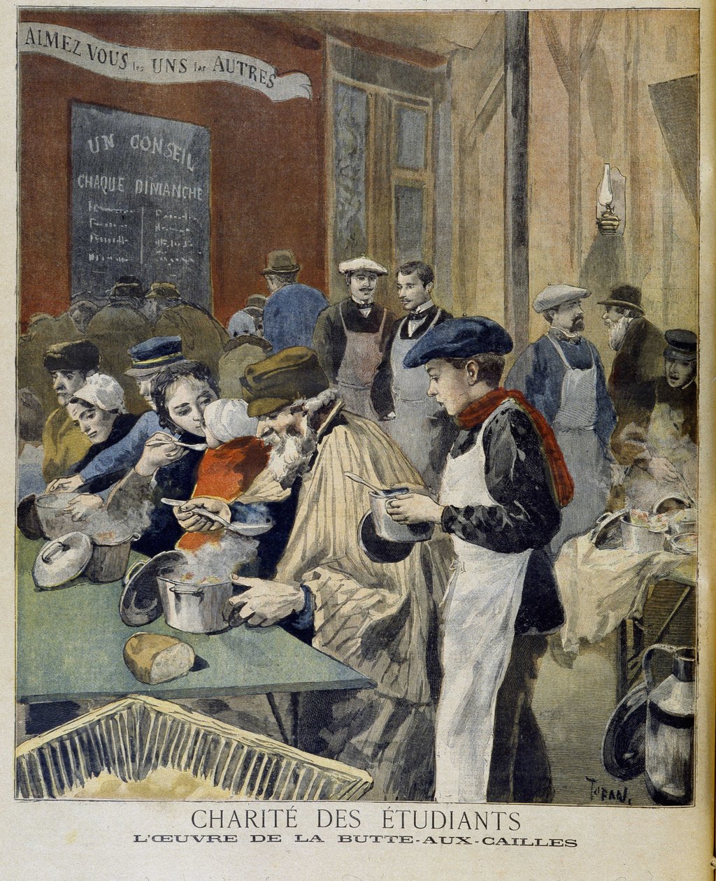 مؤسسة خيرية طلابية ، عمل Butte aux Cailles - في "" Le petit Journal "" في 5 شباط (فبراير) بواسطة فنان غير معروف