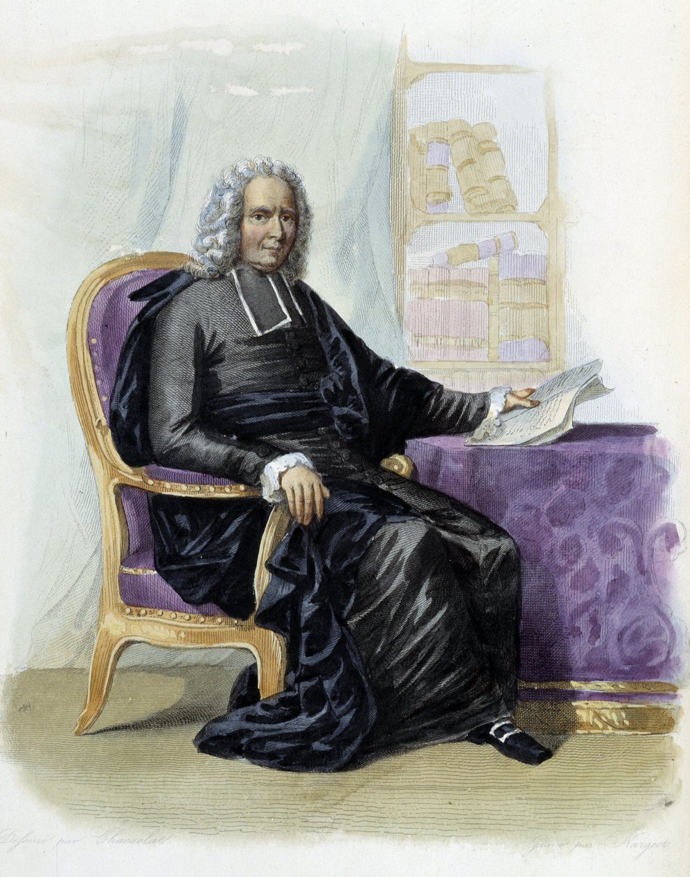 Charles Rollin (1661-1741), writer and historian in Ed. Mennechet, “” Le Plutarque francais”” بواسطة فنان غير معروف