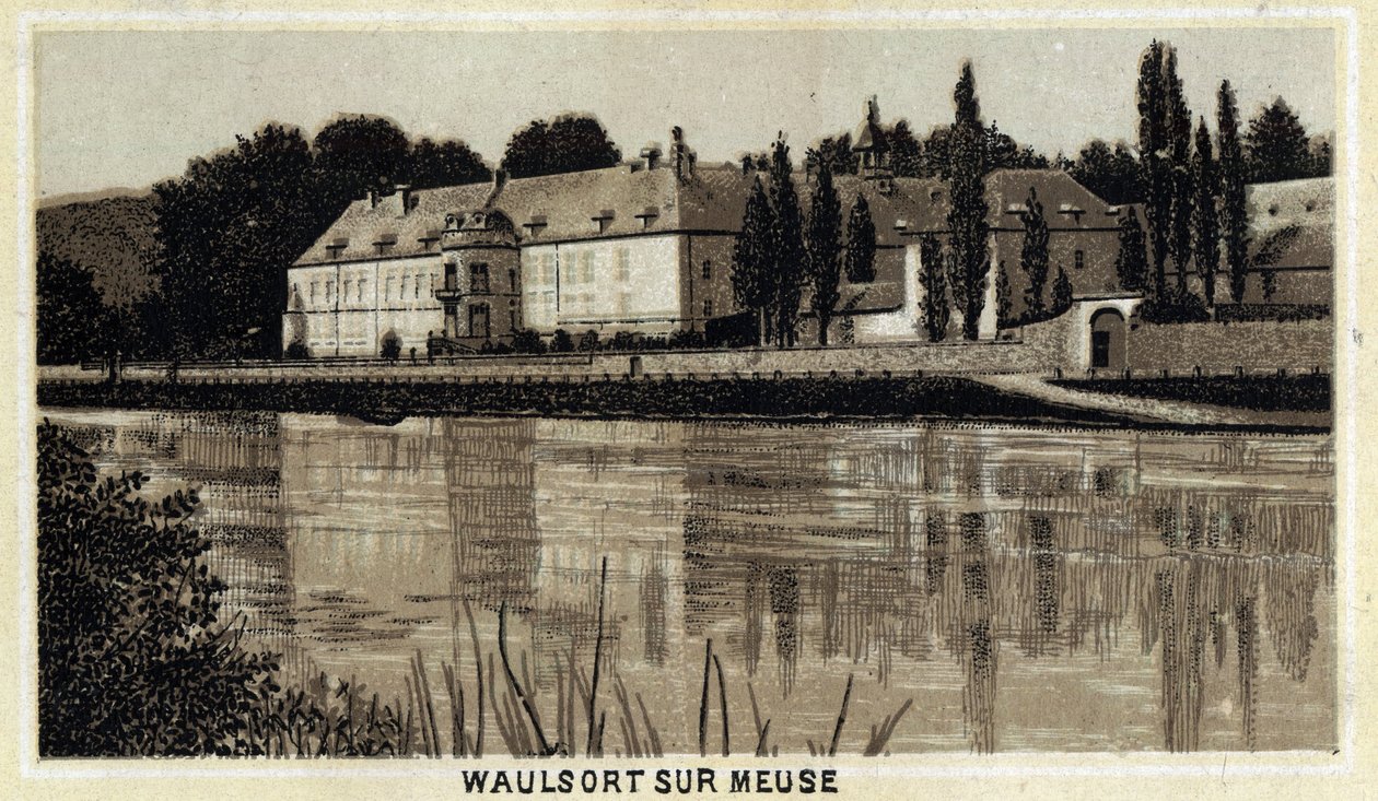 Chateau de Waulsort sur Meuse ، منطقة والون ، بلجيكا. بواسطة فنان غير معروف