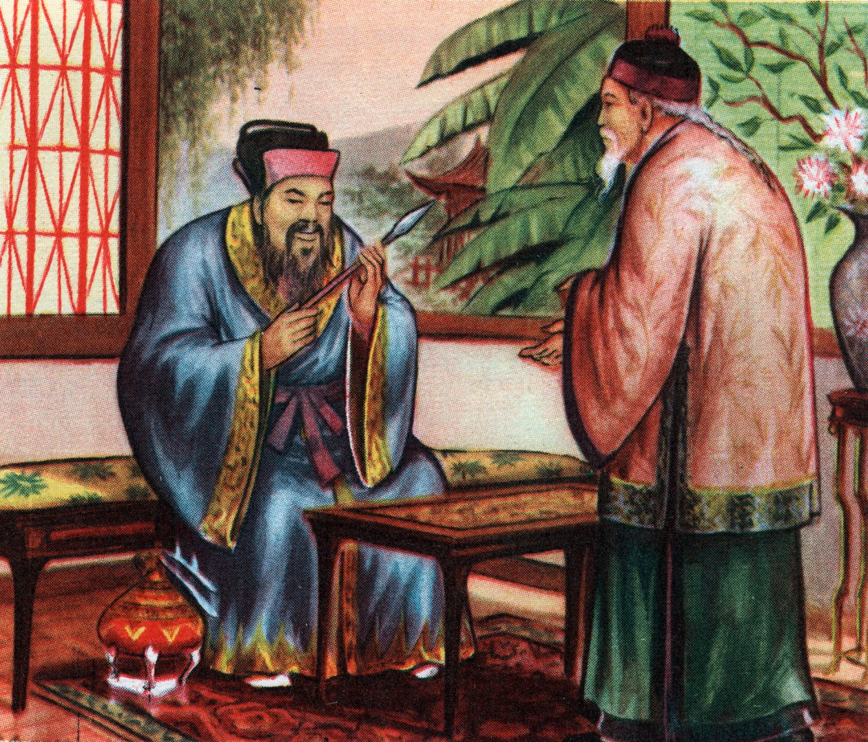 الفيلسوف الصيني كونفوشيوس (أو كونغ فو تسي أو كونغزي) (551-479 قبل الميلاد)، استُشير لمعرفته بالحضارات القديمة - كونفوشيوس (551-479 قبل الميلاد)، فيلسوف صيني، استُشير لمعرفته بالحضارات القديمة - مجموعة خاصة بواسطة فنان غير معروف