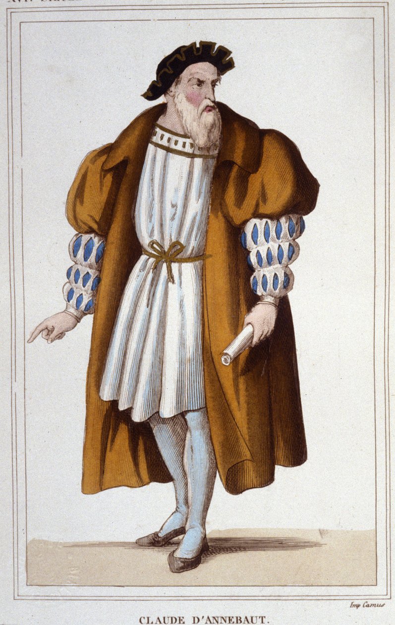 كلود دانيبو ، بارون دي ريتز ، مارشال ، ثم أميرال فرنسا (1490-1552). تم أسر كلود دانيبو مع فرانسوا الأول في بافيا (1525). نقش من عام 1830. بواسطة فنان غير معروف