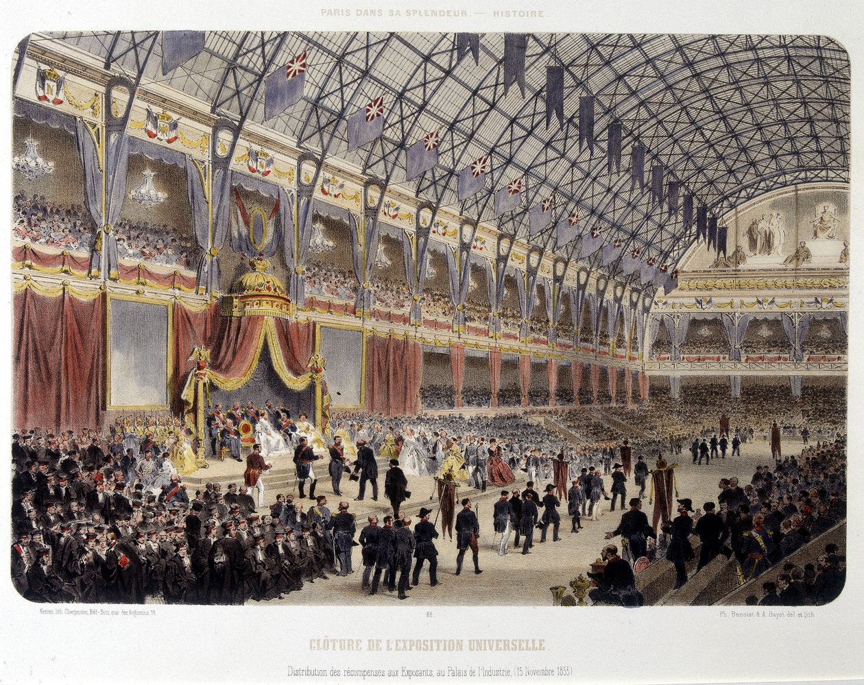 اختتام المعرض العالمي ومنح الجوائز للعارضين في Palais de l'Industrie - الطباعة الحجرية بواسطة فنان غير معروف