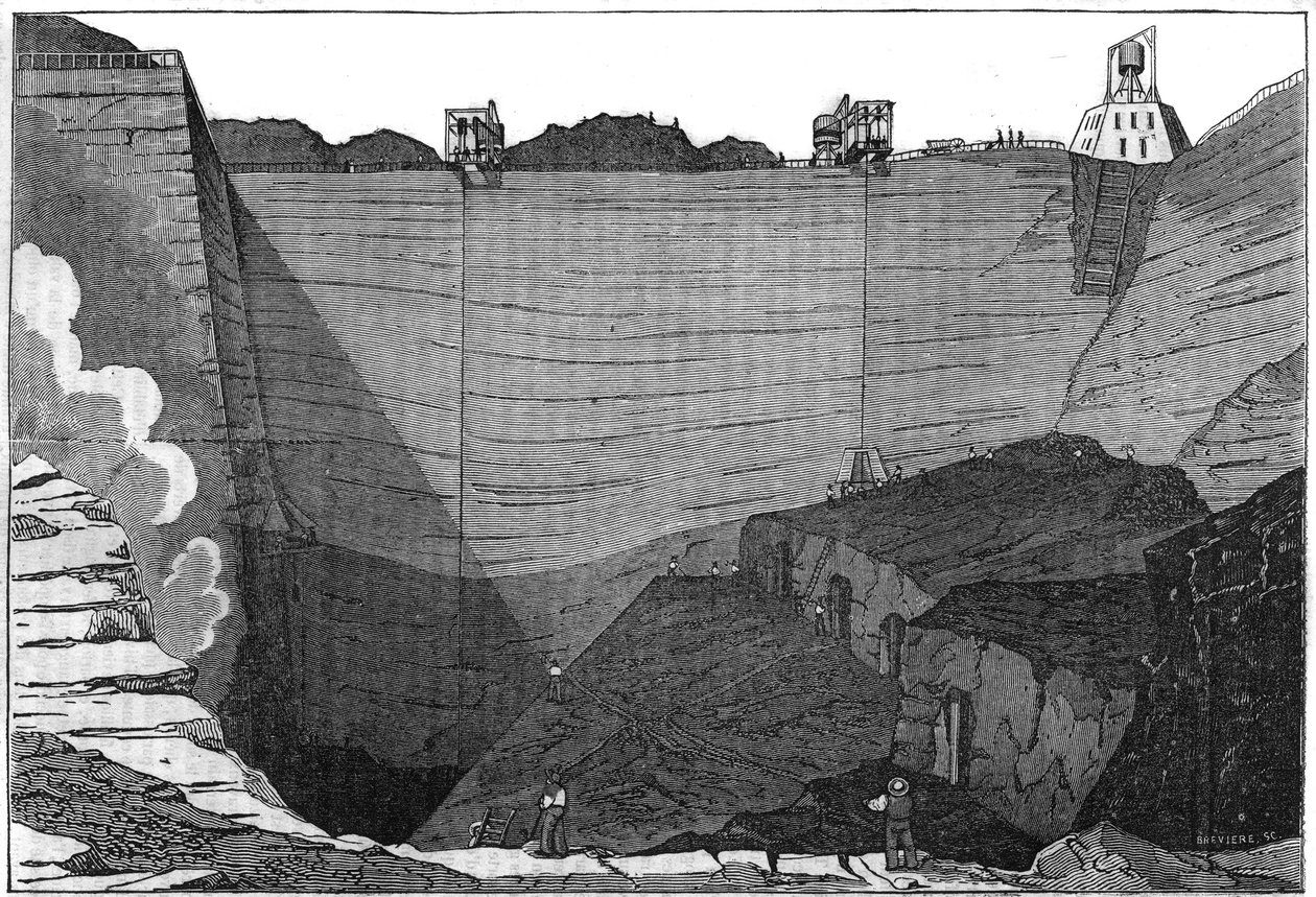 صناعة الفحم: منظر لمناجم الفحم a Comentry in the Allier. في "" المتجر الخلاب "" 1835 بواسطة فنان غير معروف