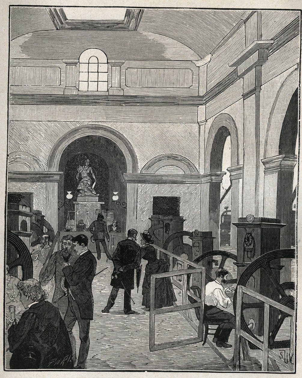 ورشة نقود في Monnaie de Paris. نقش من عام 1885 في "" Les Arts et metiers Illustres "" لأدولف بيتارد. بواسطة فنان غير معروف