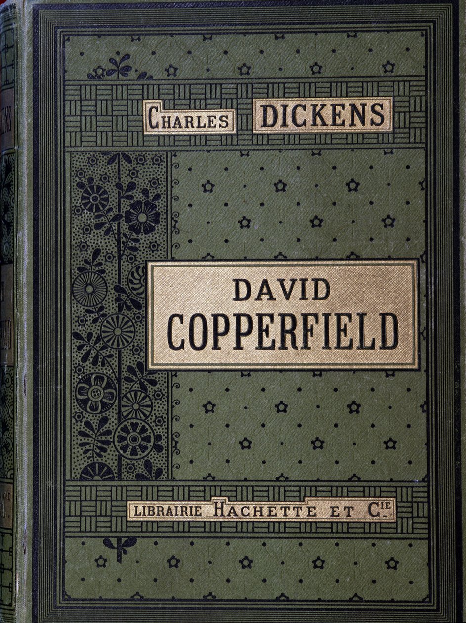 غلاف كتاب "ديفيد كوبرفيلد" من تأليف تشارلز ديكنز ، sd. كاليفورنيا. 1890 بواسطة فنان غير معروف