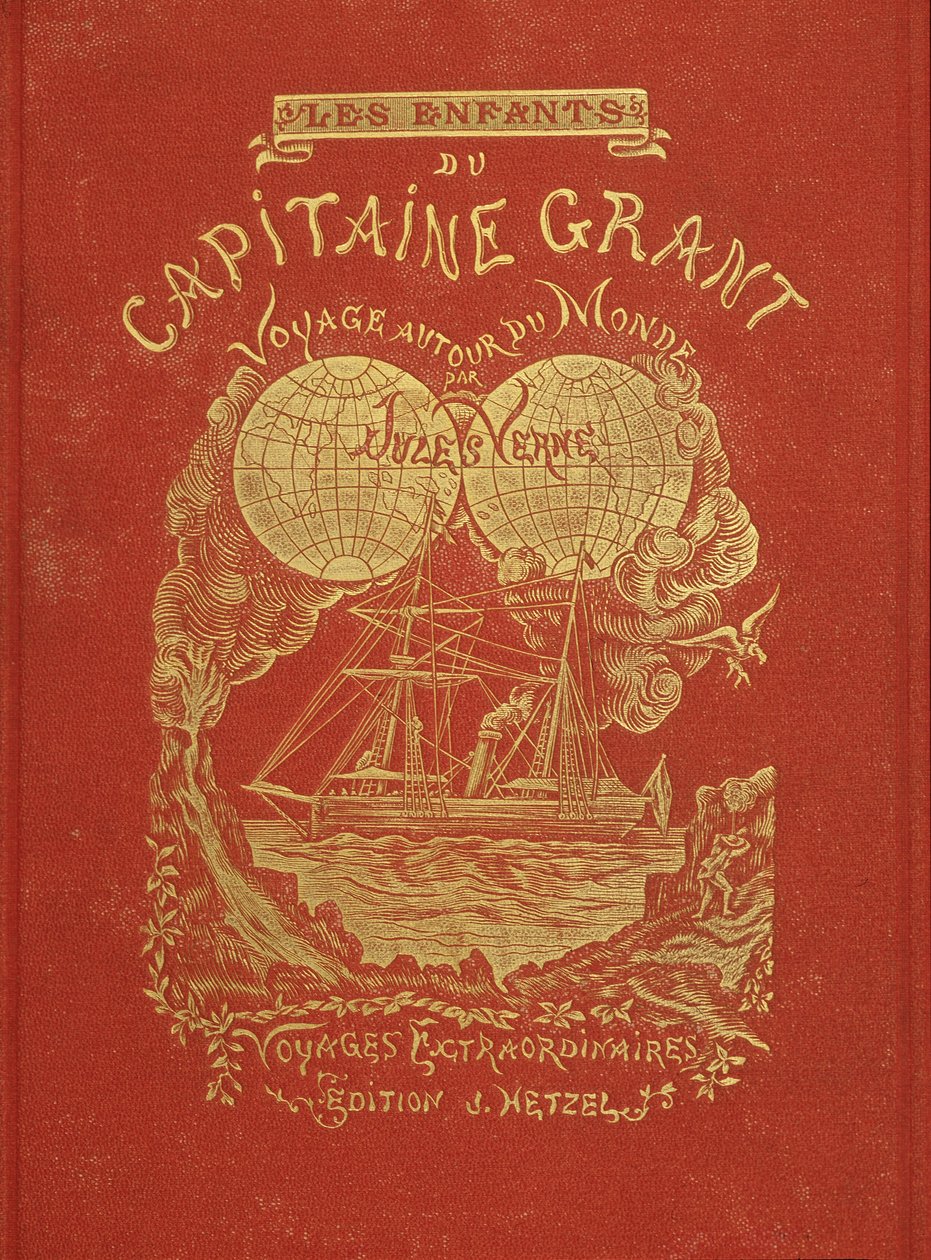 غلاف كتاب Jules Verne "أبناء الكابتن جرانت" ، محرر. هيتزل بواسطة فنان غير معروف