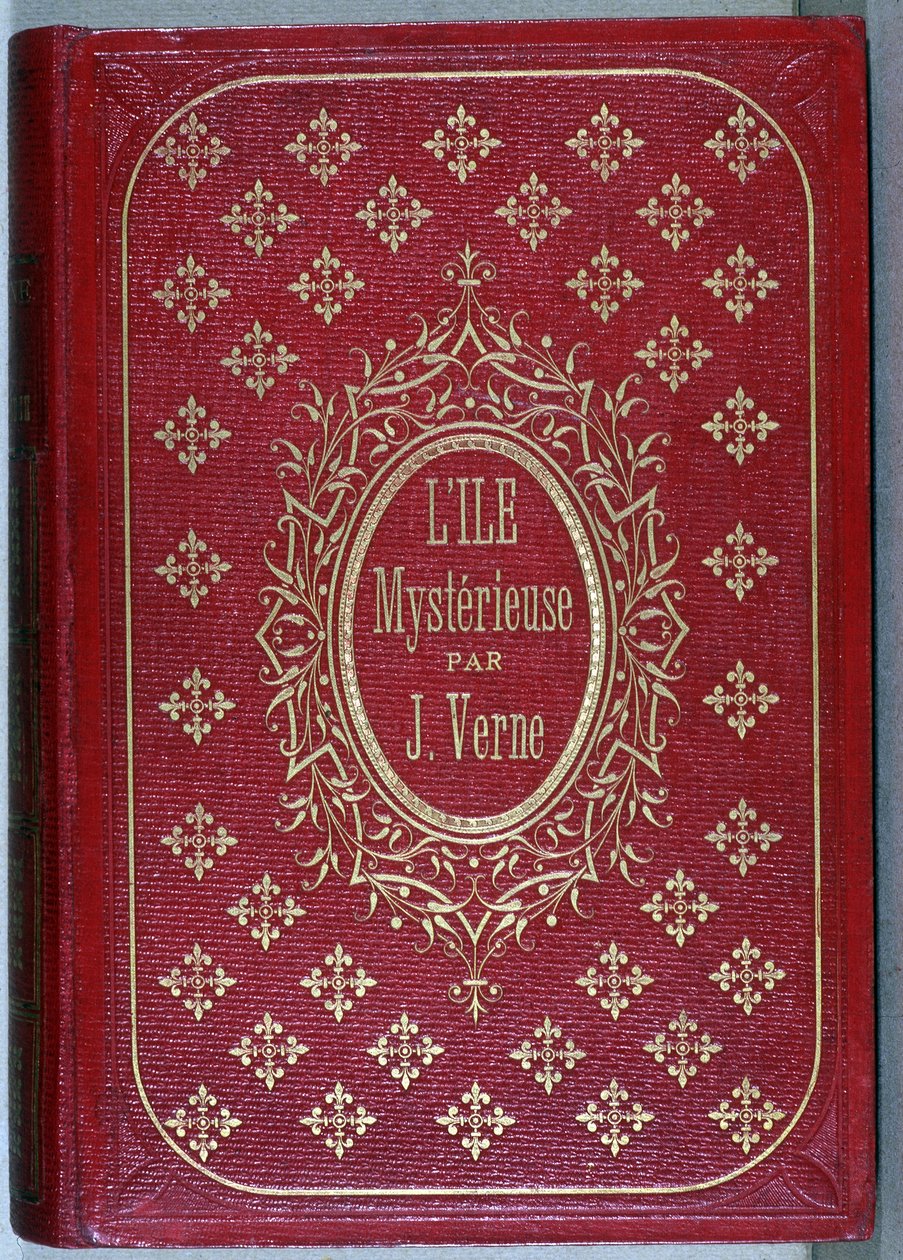 غلاف كتاب "L'île mystérieuse" رواية لجول فيرن بواسطة فنان غير معروف