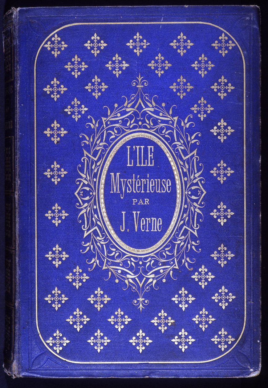 غلاف كتاب "L'île mystérieuse" رواية لجول فيرن بواسطة فنان غير معروف