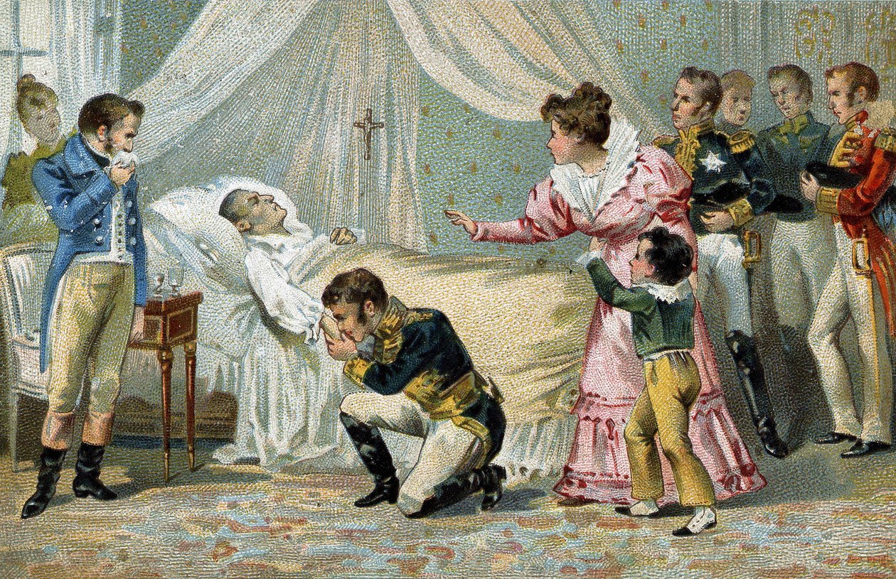 وفاة نابليون الأول (1769-1821) في سانت هيلانة في 5 مايو 1821. بواسطة فنان غير معروف