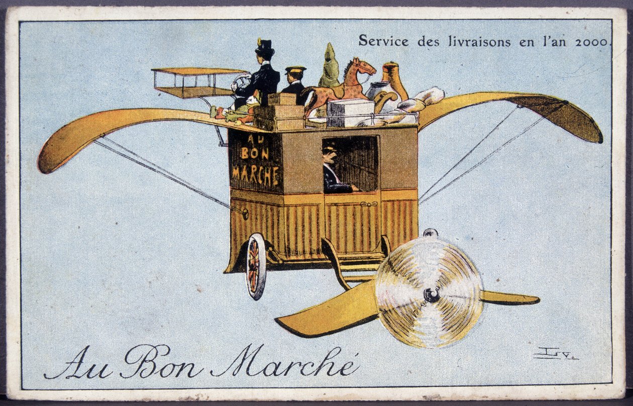خدمة التوصيل في عام 2000 - علامة Bon Marché ، أواخر القرن التاسع عشر بواسطة فنان غير معروف