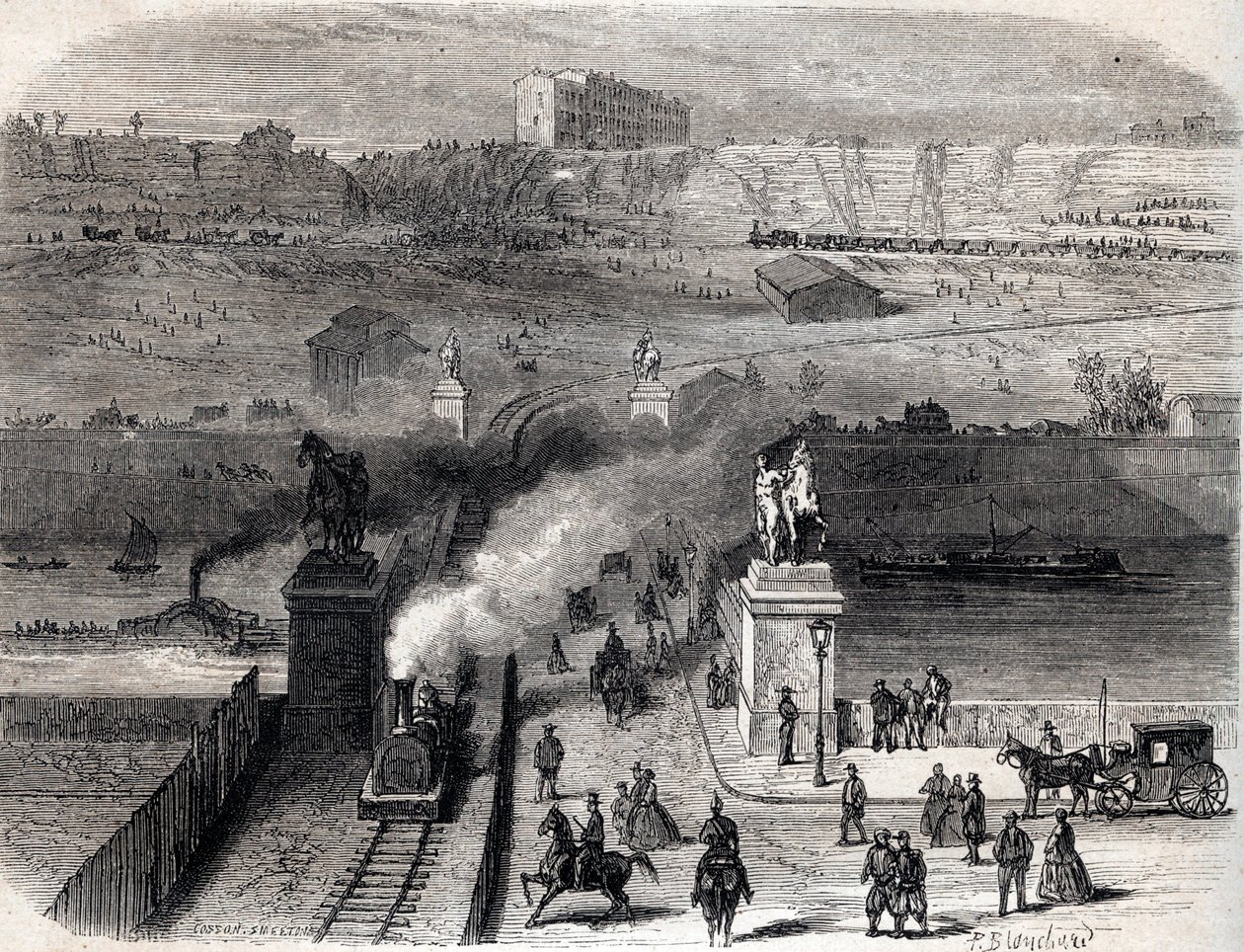 هدم تروكاديرو في باريس عام 1866 - هدم تراكاديرو في باريس عام 1866 - بواسطة فنان غير معروف