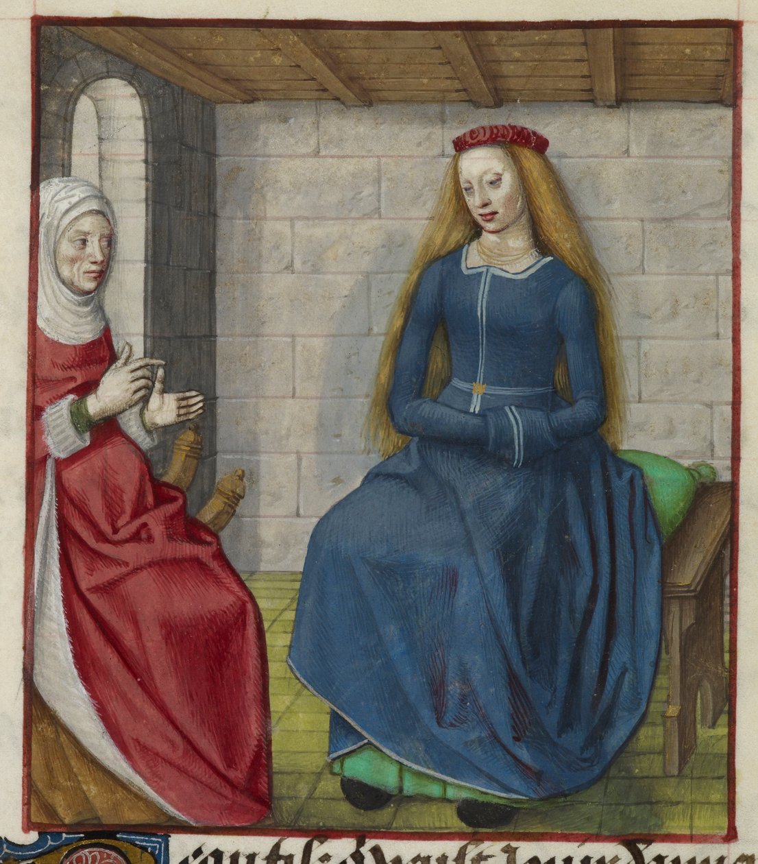 تفاصيل منمنمة La Vieille (the Duenna) و Bel Accueil (ترحيب عادل) ، من 