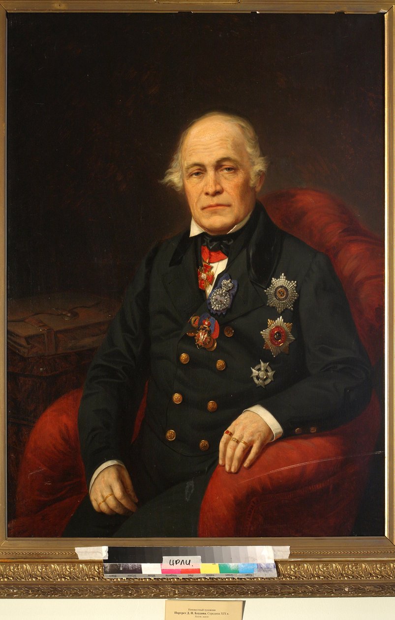 Dimitri Nikolaievitch Bloudov (Bludow ou Bloudoff) - Portrait of Count Dmitry Nikolayevich Bludov (1785-1864) - Anonymous - Mid of the 19th cen. - Oil on canvas - Institut of Russian Literature IRLI (Pushkin-House), St Petersburg بواسطة فنان غير معروف