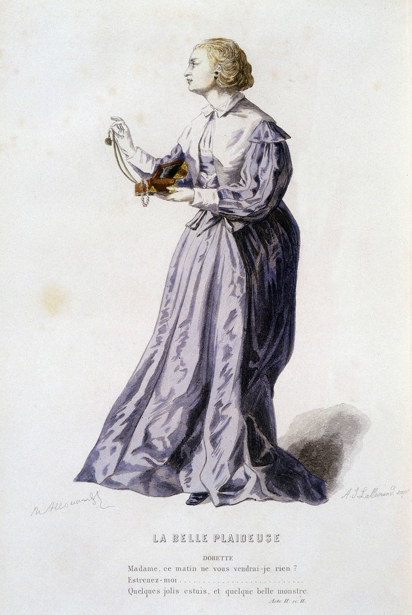 دوريت في "" المحامي الجميل "(بقلم بوا روبرت عام 1654) ، في" "المسرح الفرنسي في المدرسة 16 و 17 قبل موليير" لإدوارد فورنييه. بواسطة فنان غير معروف